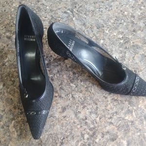 Stuart Weitman Women's Black Mesh Pointed-Toe High Heel Pumps Size 8 (171)